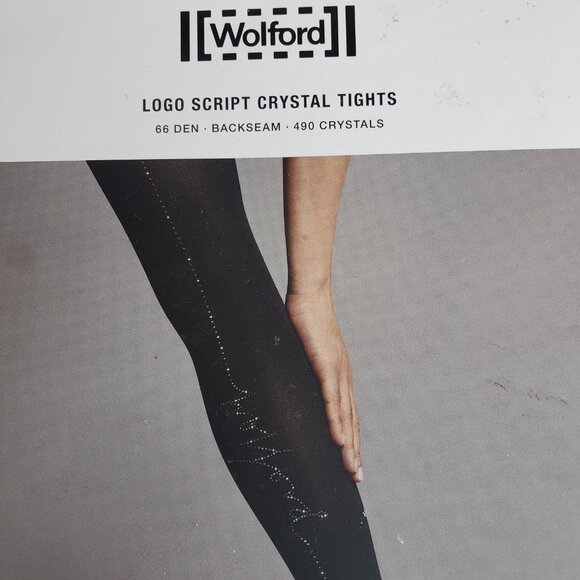 Wolford  ! Logo Script Crystal Tights (S) - Picture 3 of 7